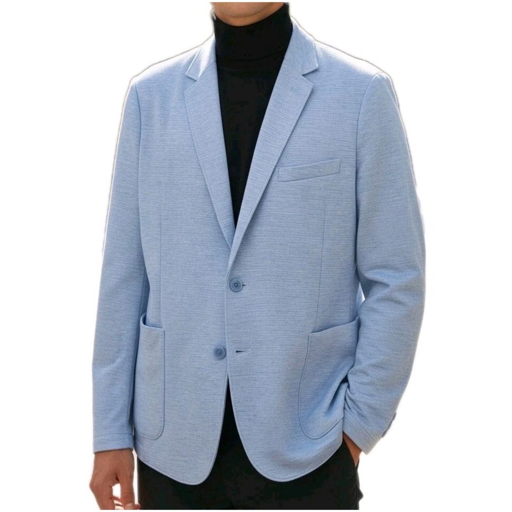 Nordstrom Rack Unstructured Knit Sport Coat Mens XL Blue‎ Extra Trim Fit Blazer
